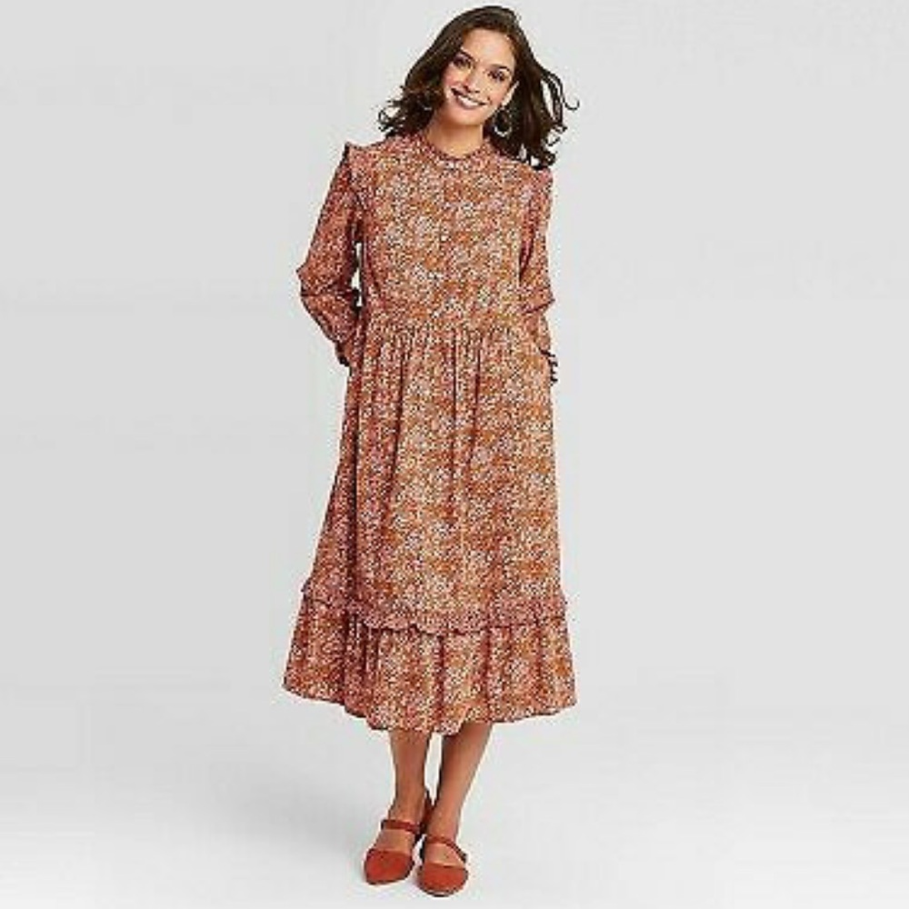 UNIVERSAL THREAD๐ฏ Floral Long Sleeve Ruffle Dress - Picture 3 of 10